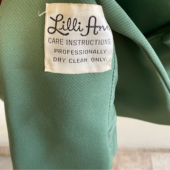 Vintage Lilli Ann Fox Fur Collar Jacket Sage Green size 8 - Picture 8 of 12